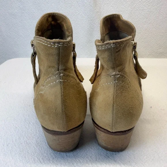 Coastal Cowgirl Suede Western Style Boots Sundance Catalog Side Zip Pointy Toe - Picture 3 of 9